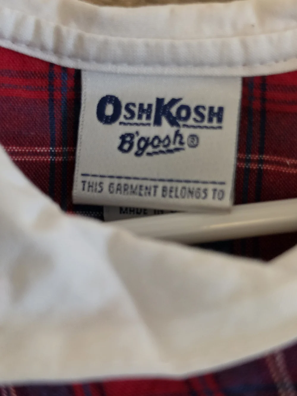 Vintage Rare Osh Kosk B Gosh Plaid Red Whit & Blue Girls Dress 2T